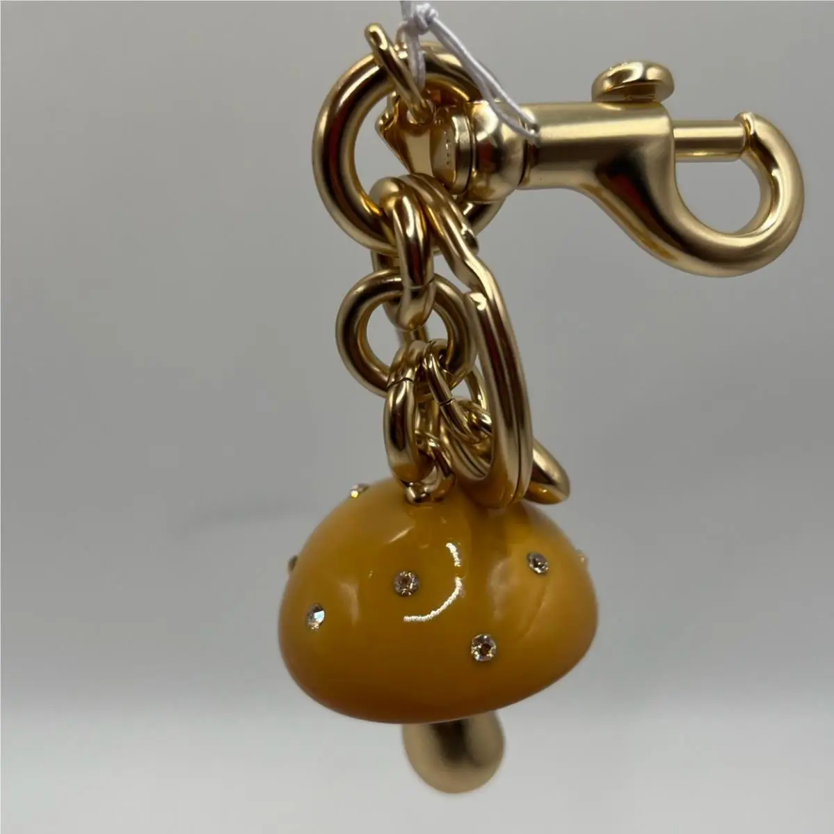 Coach 3D Mushroom Bag Charm Keychain Key Fob Brass / Mustard Yellow CZ123