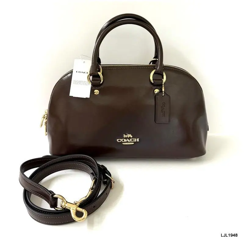 Coach Lara Leather Satchel Bag Maple CDV19