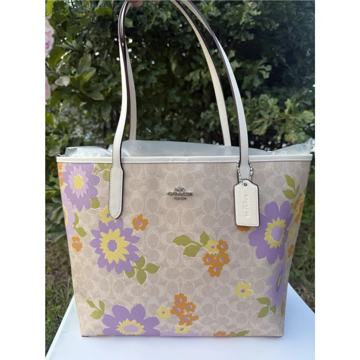 Coach Tote Bag CBG71 City Tote Signature Canvas Floral Print