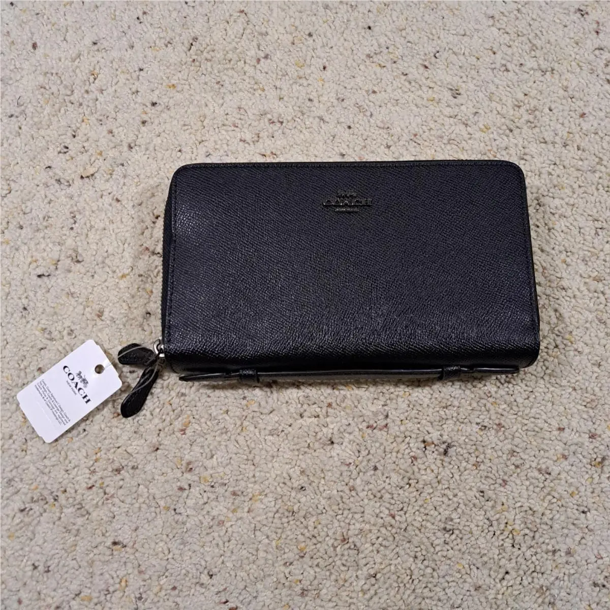 Coach Double Zip Around Travel Wallet Clutch Organizer F23334 Black 298