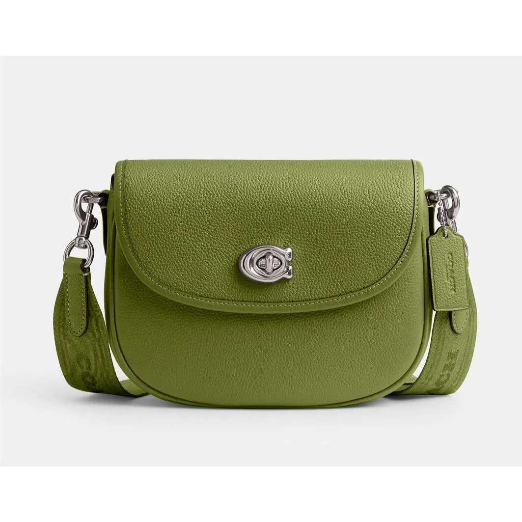 Coach Willow Saddle Crossbody Bag 2 Straps Lime Green CA094