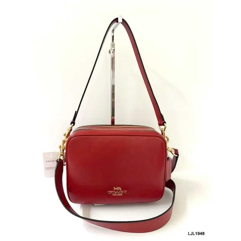 Coach Carey Shiny Leather Crossbody Bag Poppy Red CEB28