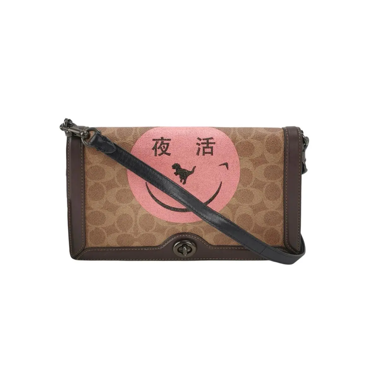 Coach Riley Shoulder Bag 73943 Brown Signature Night Activity Lexie Ye