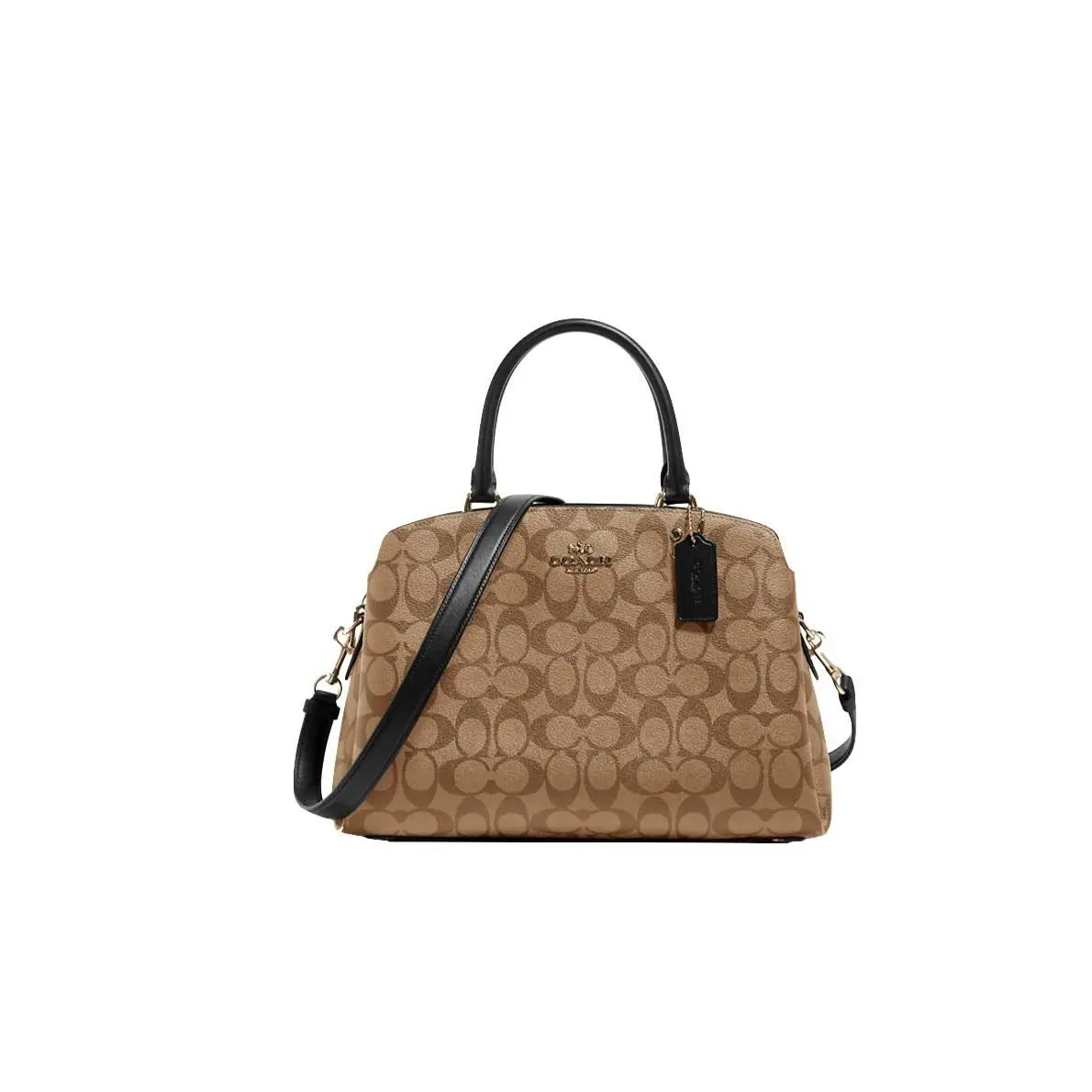 Women’s Lillie Carryall Top Handle Satchel Bag Khaki/black by Coach