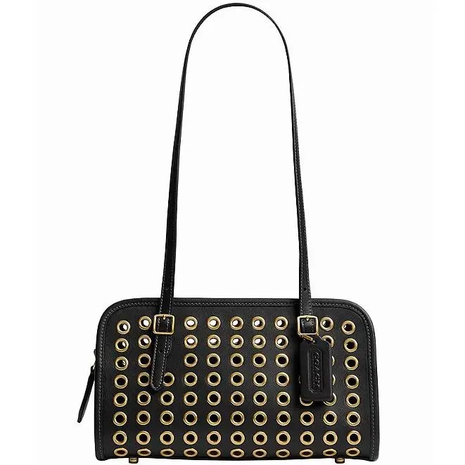 Coach The Coach Originals Grommet Swing Zip Shoulder Bag Black