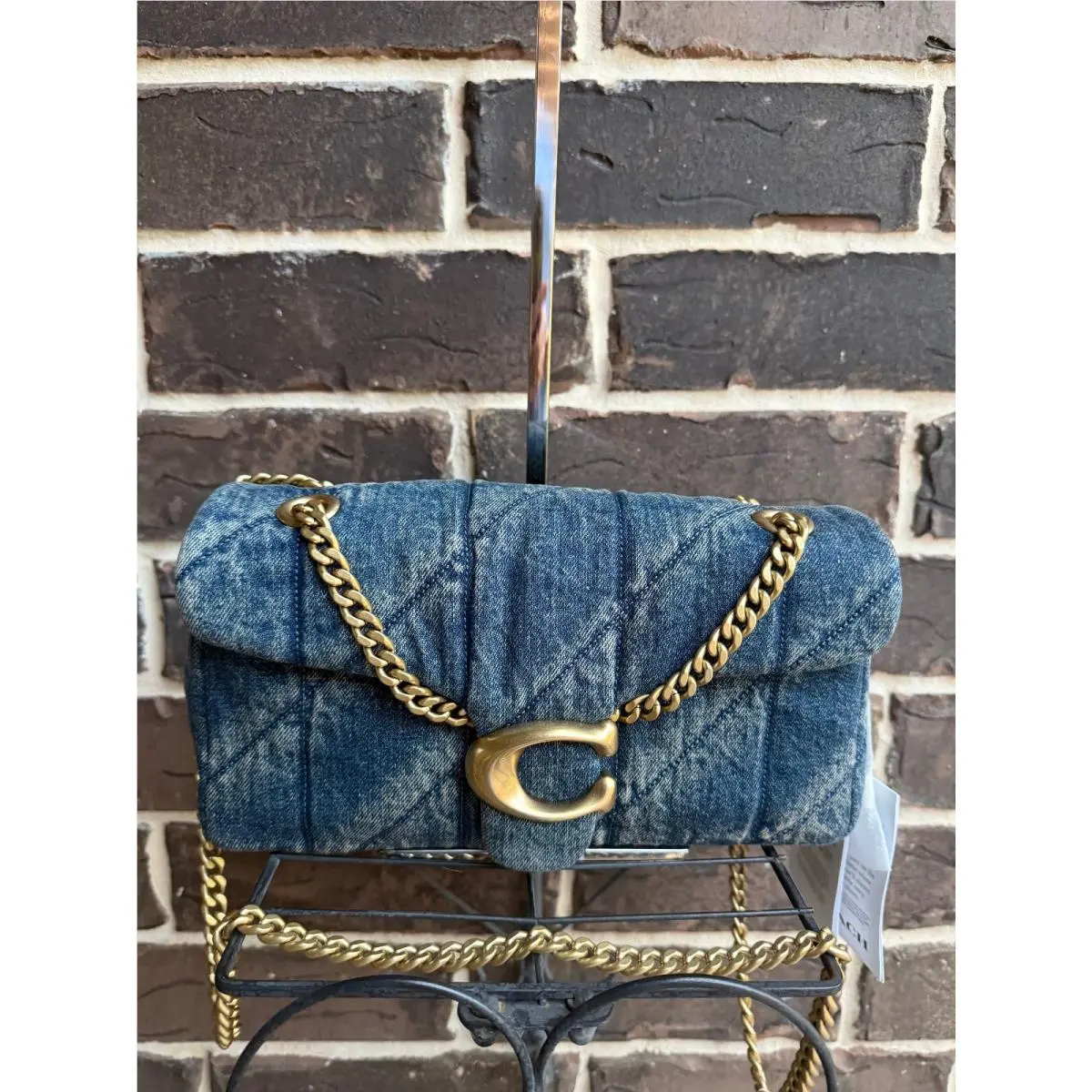 Coach Quilted Tabby 26 Denim Shoulder Crossbody Dark Indigo Blue CCX38