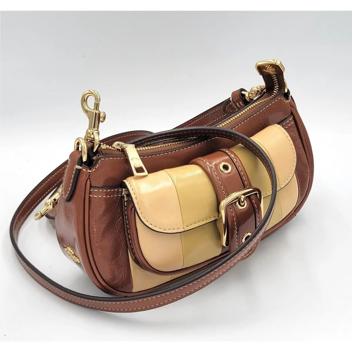 Coach Ashton Mini Shoulder Bag Gold/redwood Multi
