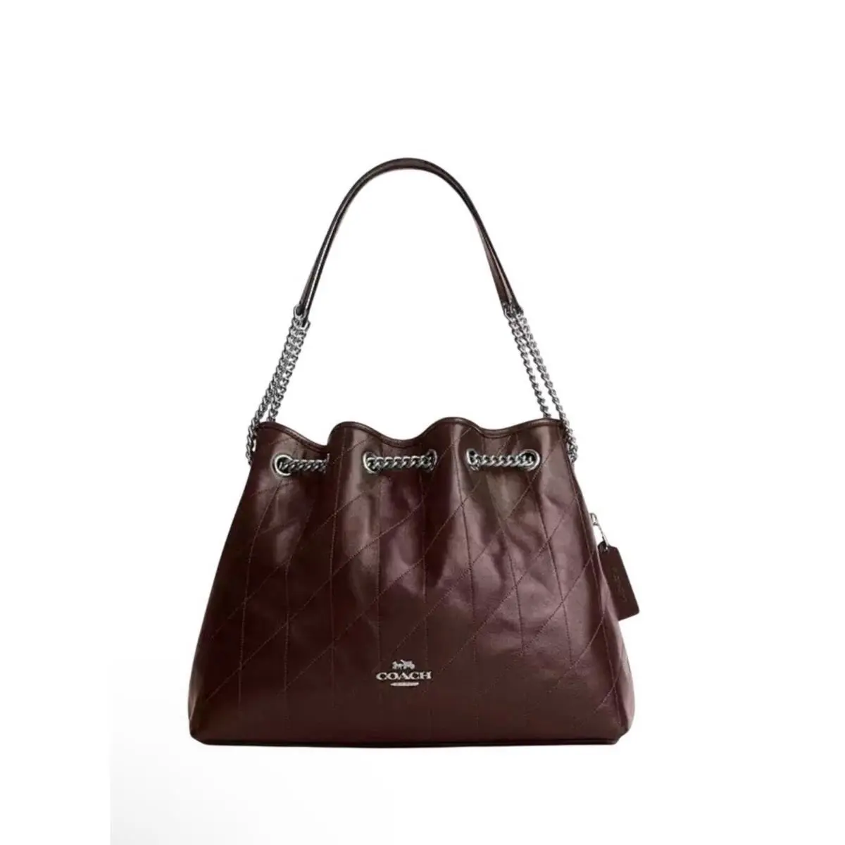 Coach Evelyn Quilted Leather Shoulder Bag Brown Maple Purse Medium Handbag