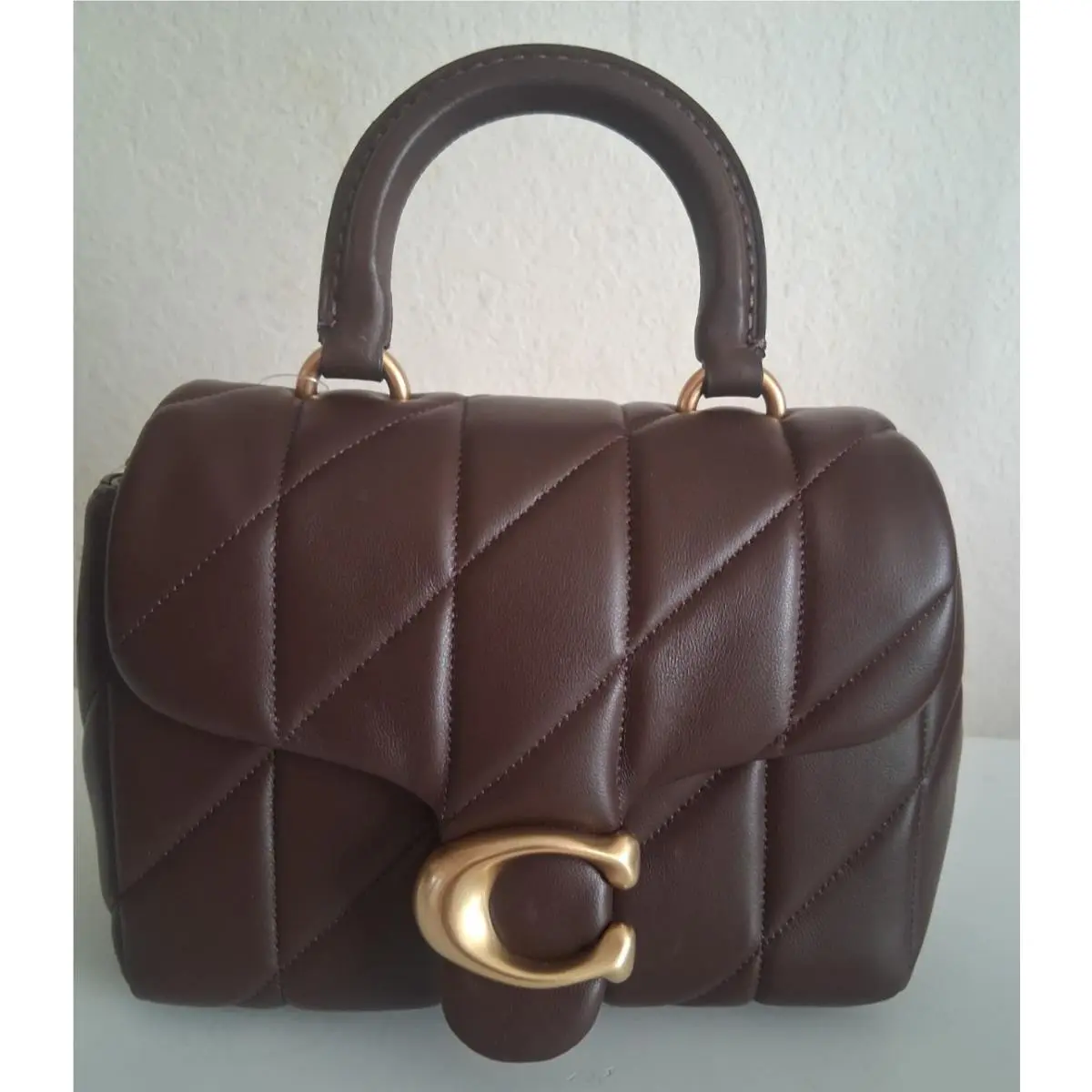 Coach Quilted Tabby Leather Top Handle / Chain Crossbody CCC12 Maple