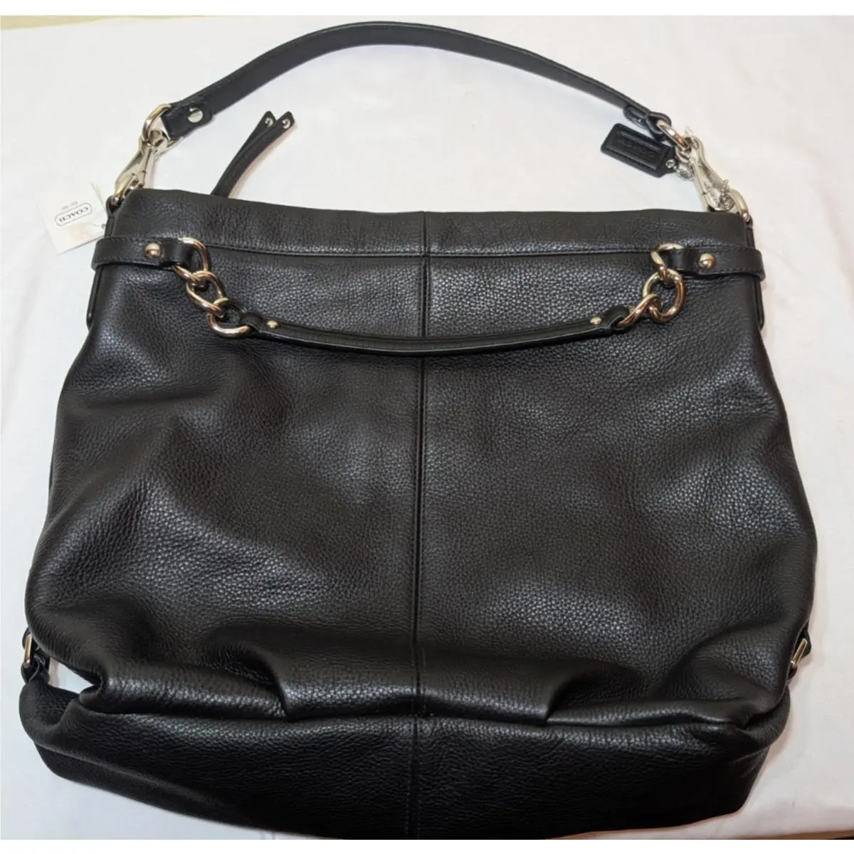 Coach Large Brooke F16618 Black Pebbled Leather Hobo Bag
