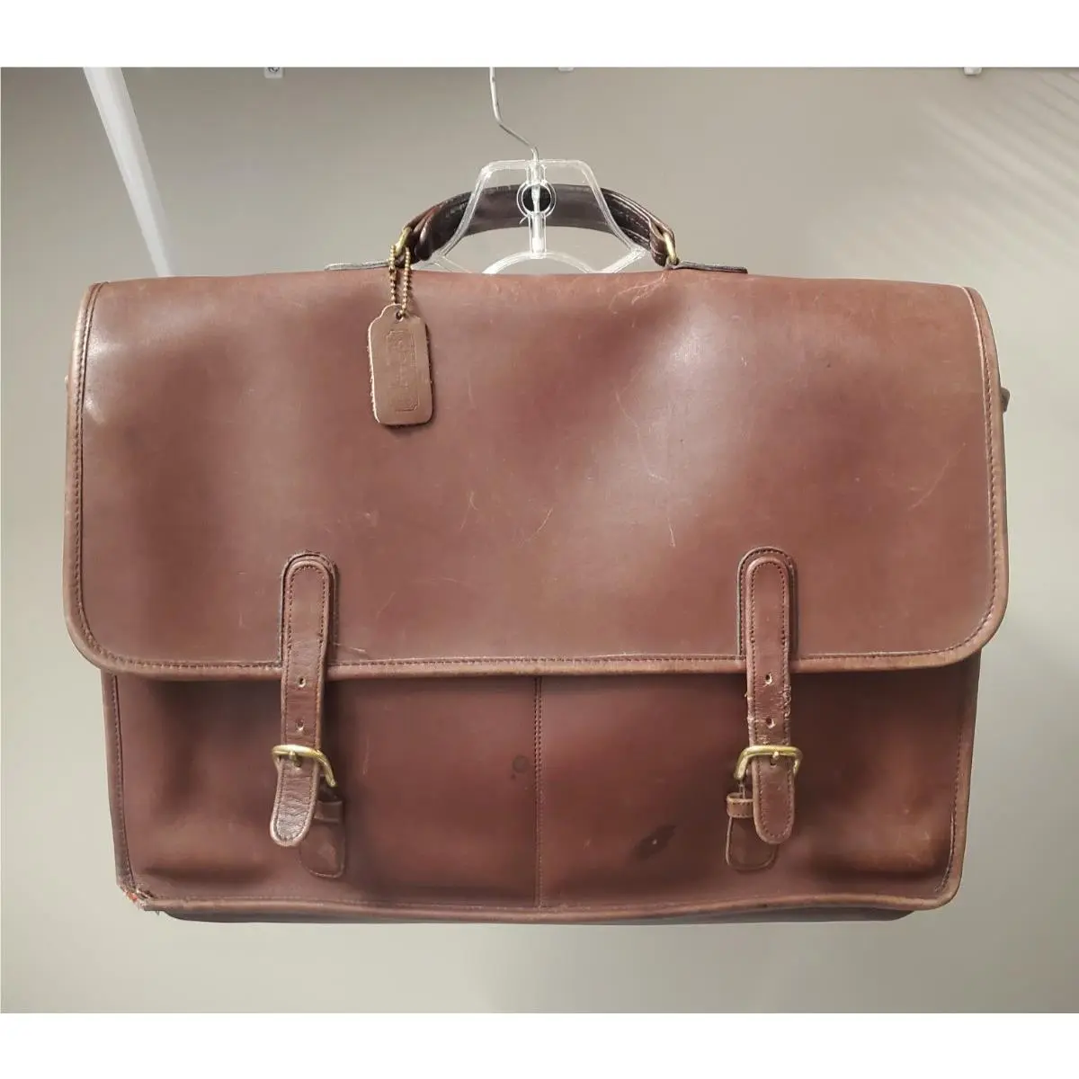 Vintage Coach York Brown Leather Briefcase Travel Portfolio Business Bag