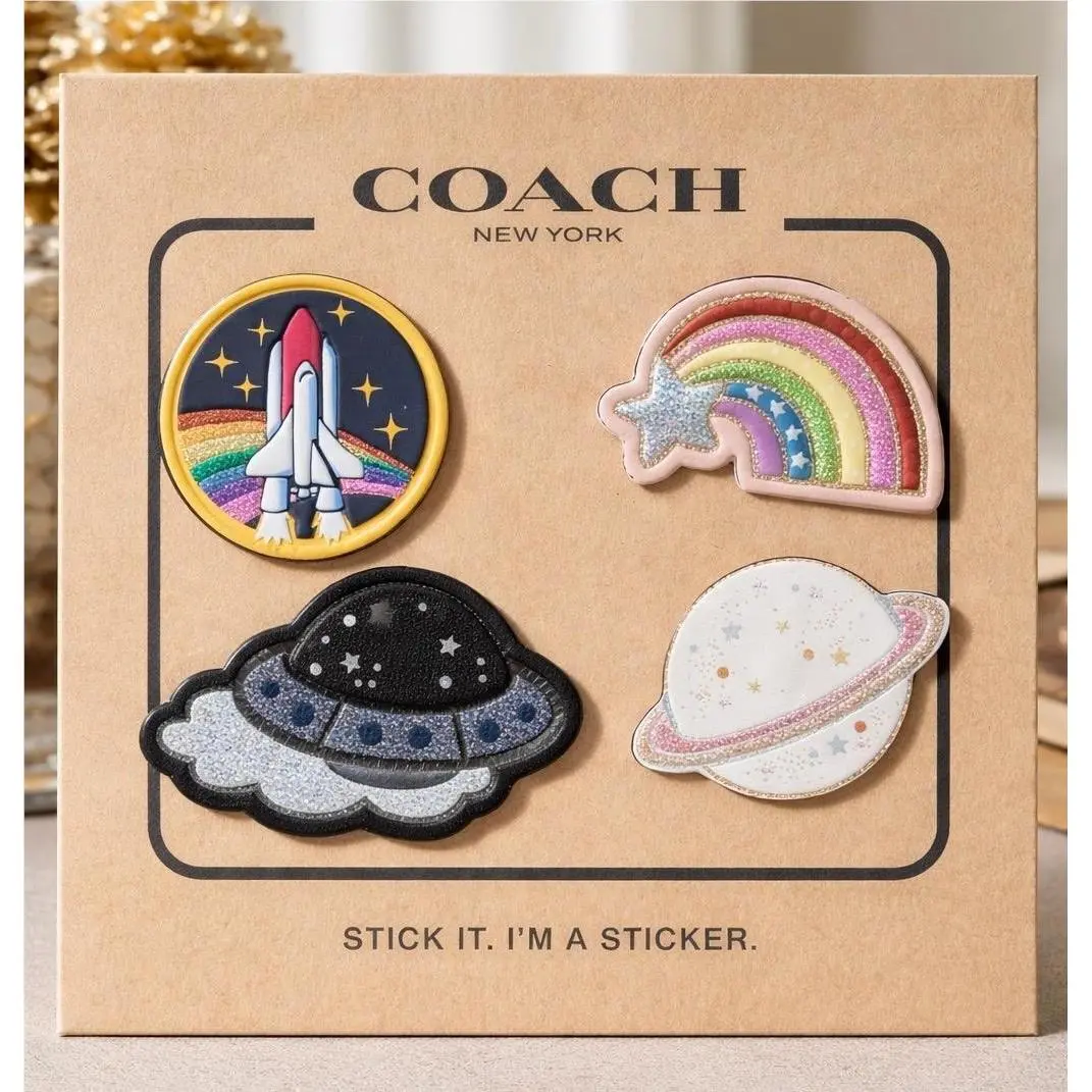 Coach X Nasa Space Collection Leather Sticker Set 30915 Bag Purse Charm Y2K