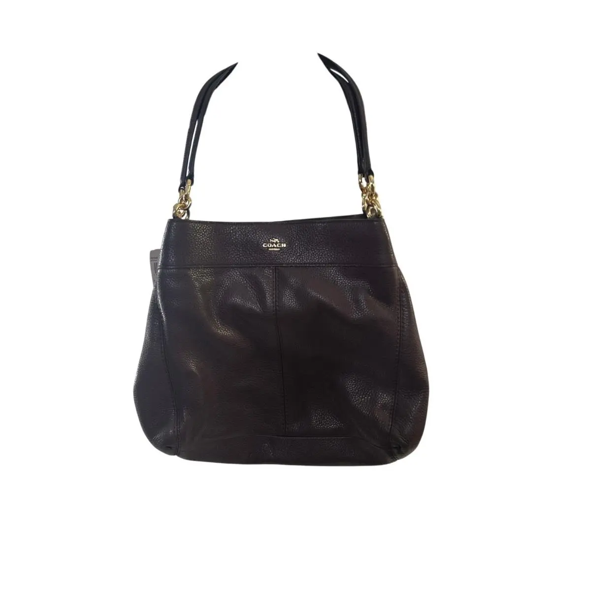Coach Lexy Pebble Leather Oxblood Bag 33547 Espresso Chocolate Brown 33547