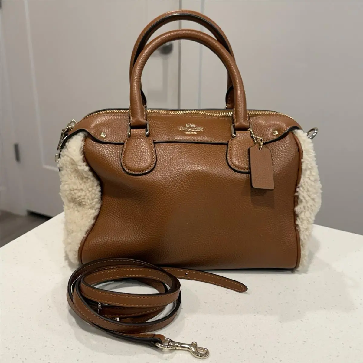 Coach Mini Bennett Satchel Shearling