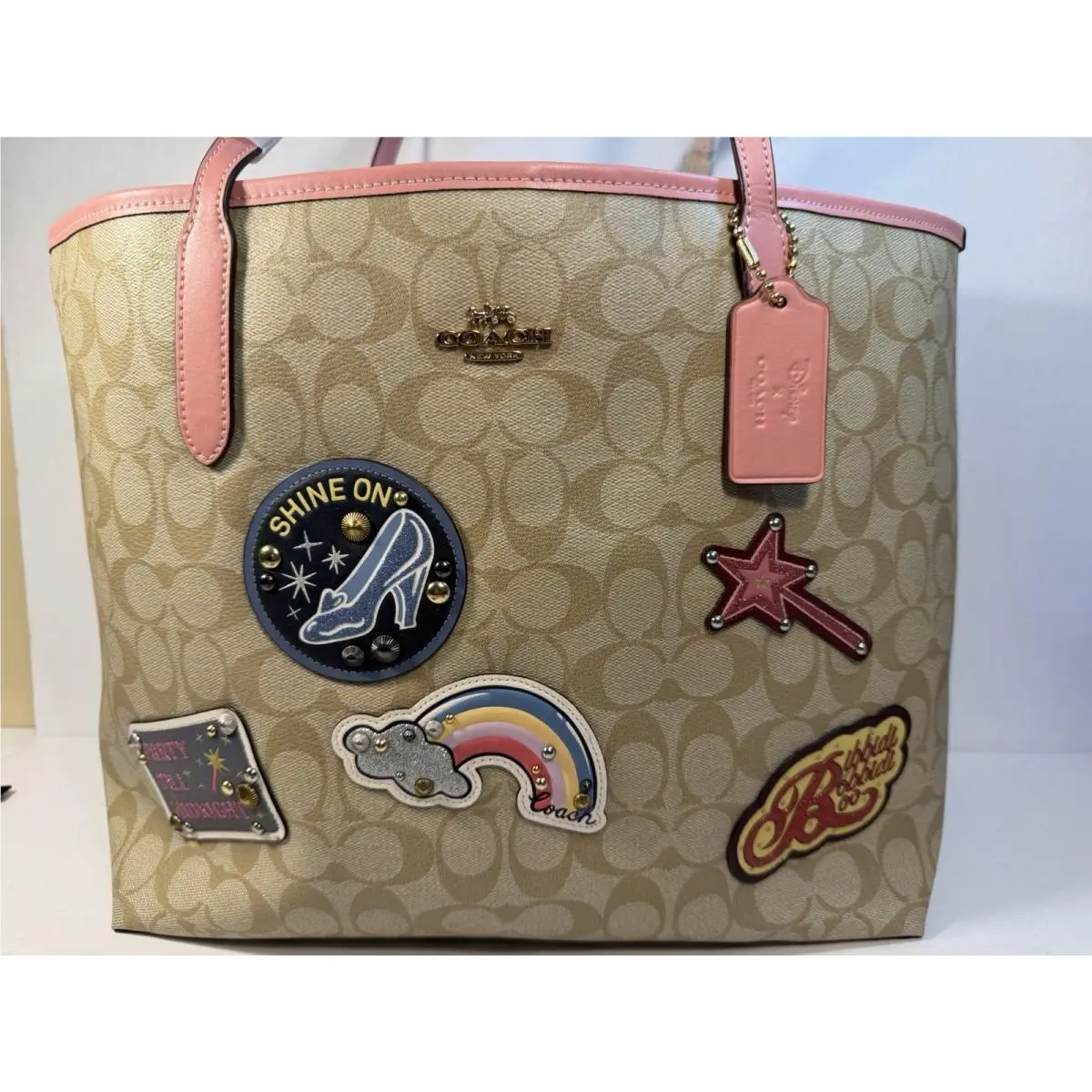 Disney x Coach Cinderella City Tote C3724 Signature Canvas Limited Edition