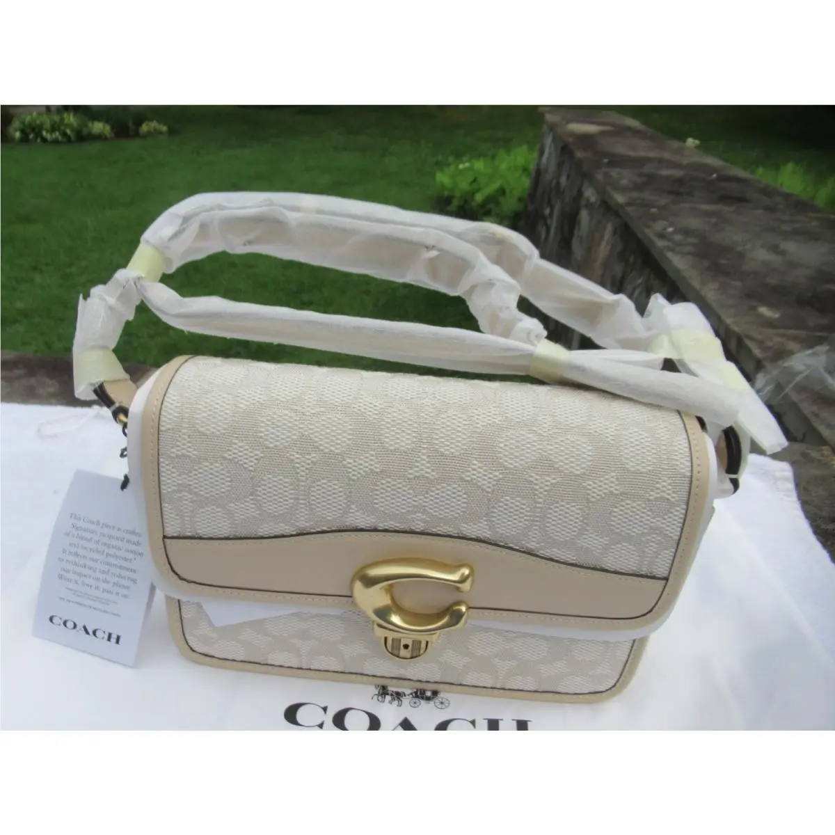 Coach Studio SB /signature Jacquard- Glove Tanned Leather Brass/chalk/ Ivory
