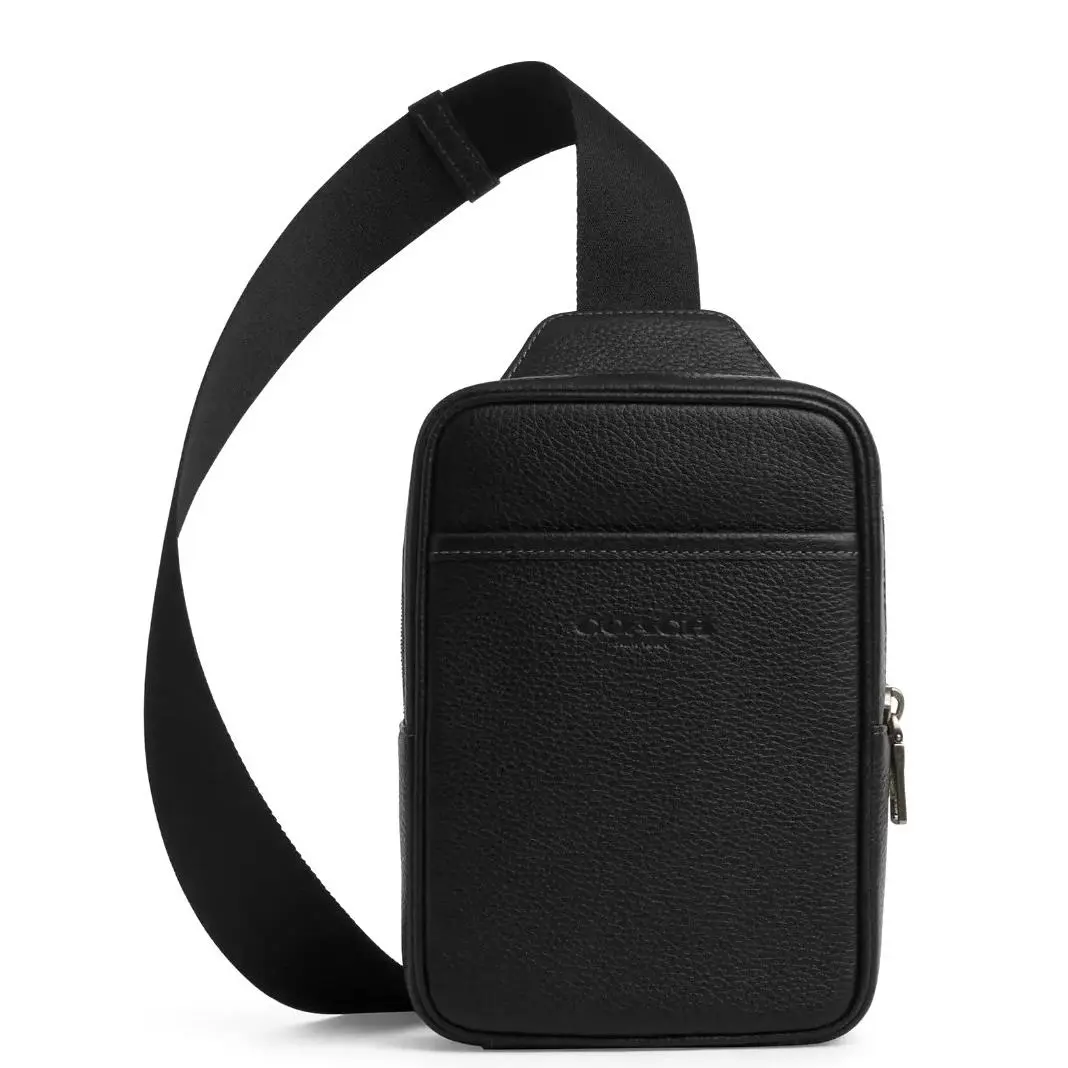 Coach Turner Small Pack Messenger Crossbody Bag In Black Leather