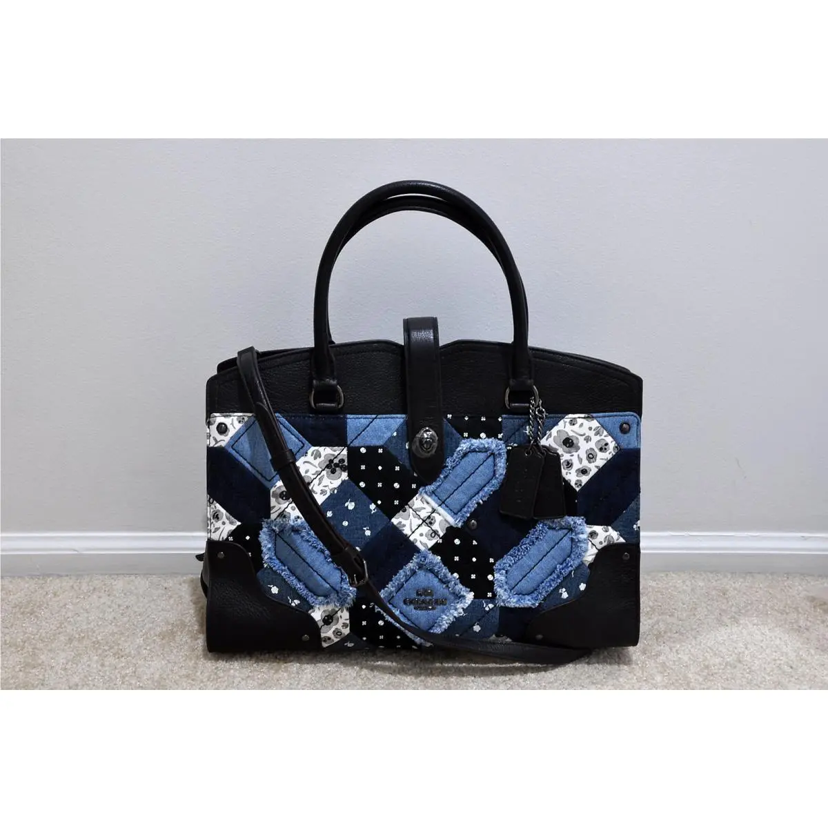 Coach Mercer Satchel in Canyon Quilt Denim 37730
