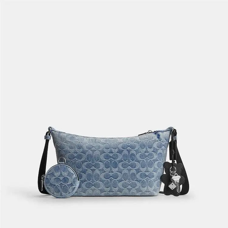 Coach CDY53 Loved Denim Signature Small Finn Crossbody Bag with Coin Pouch