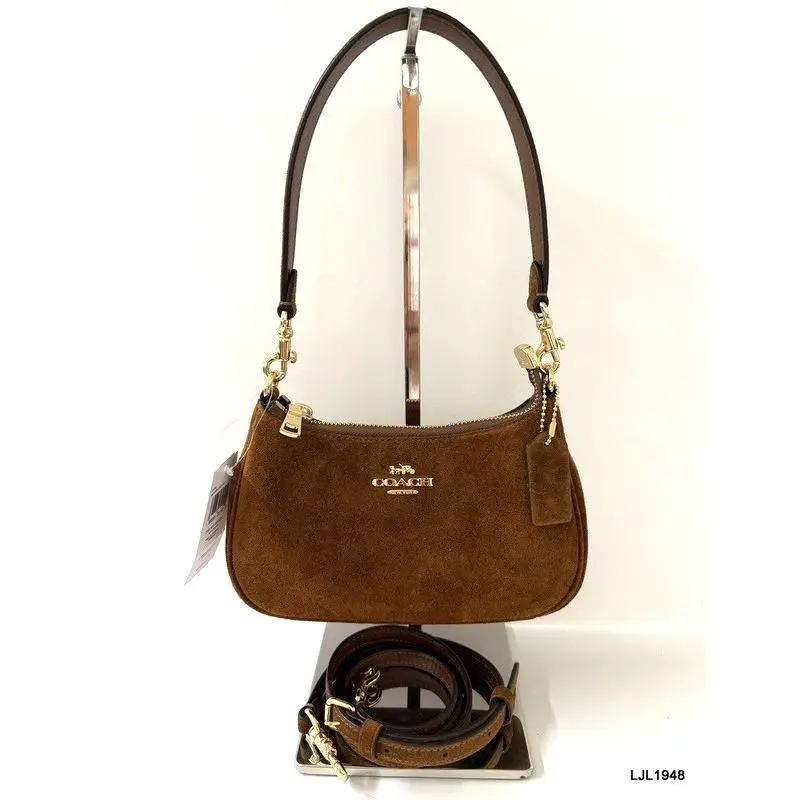 Coach Teri Mini Suede Crossbody Bag Warm Brown CFF98