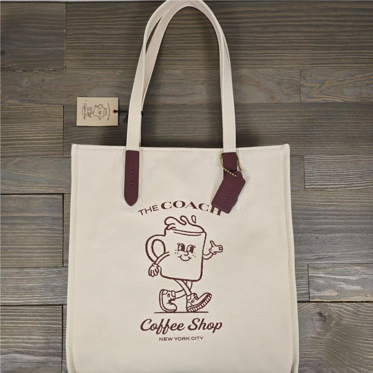 Coach Cafe Lil Miss Jo Coffee Shop Canvas Tote Limited Edition - Natural