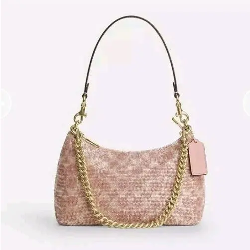 Coach Teri Shoulder Bag Signature Satin Pink CET14 Imp