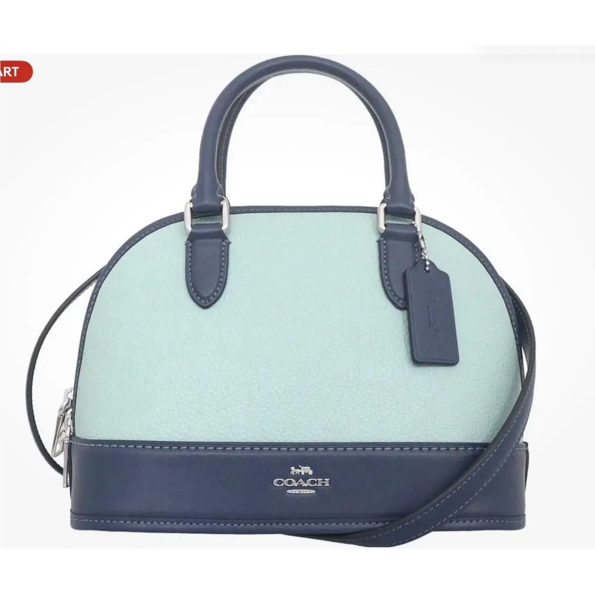 Coach Sabrina Satchel Bag In Colorblock Iight Blue /deep Blue