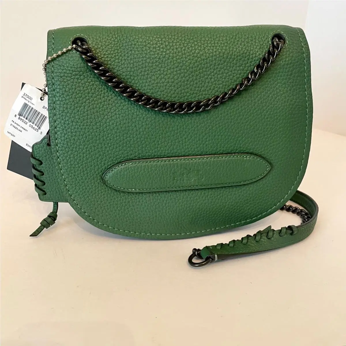 Coach Pebbled Leather Small Shadow Crossbody Racing Green 37000