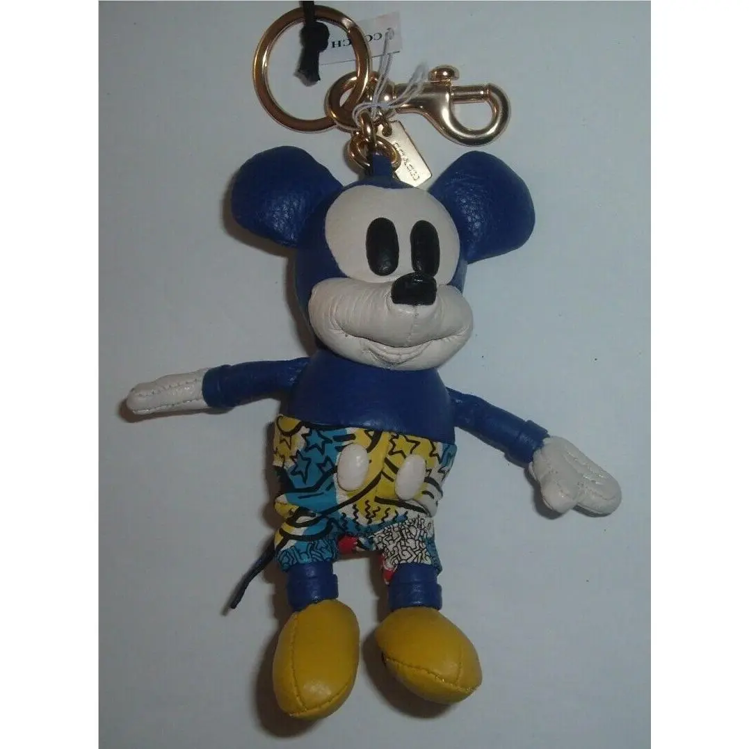 Disney Coach Mickey Mouse x Keith Haring Leather Bag Charm Key Ring C7117