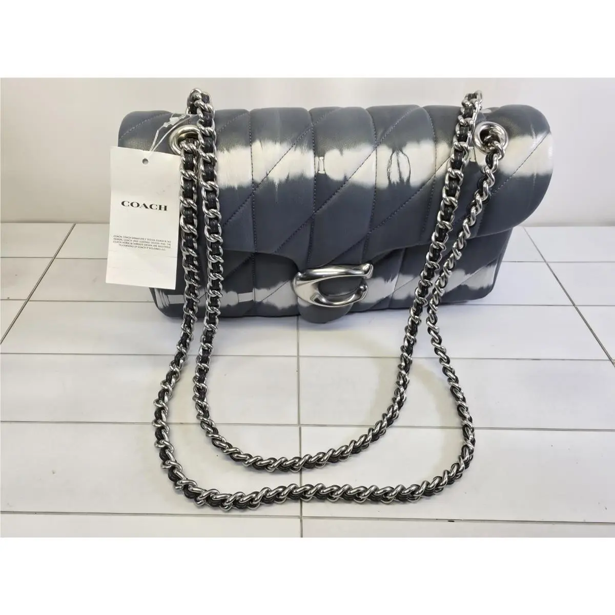 Coach Tabby Shoulder Bag Quilted Tie-dye Midnight Navy