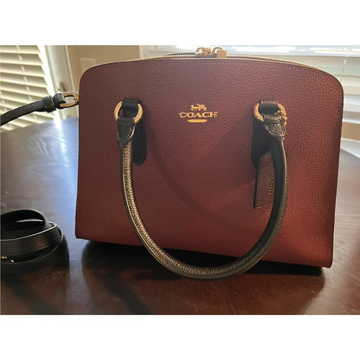 Coach Channing Carryall Handbag Colorblock Gold/vintag Mauve Multi 76089