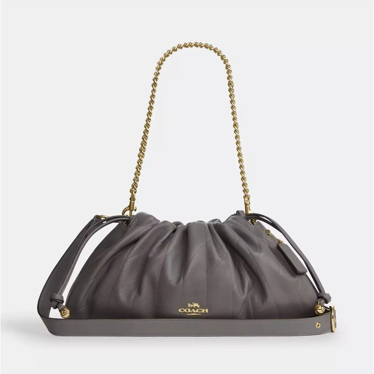 Coach CCZ58 Faye Large Shoulder Bag with Quilting in Nappa Leather Slate