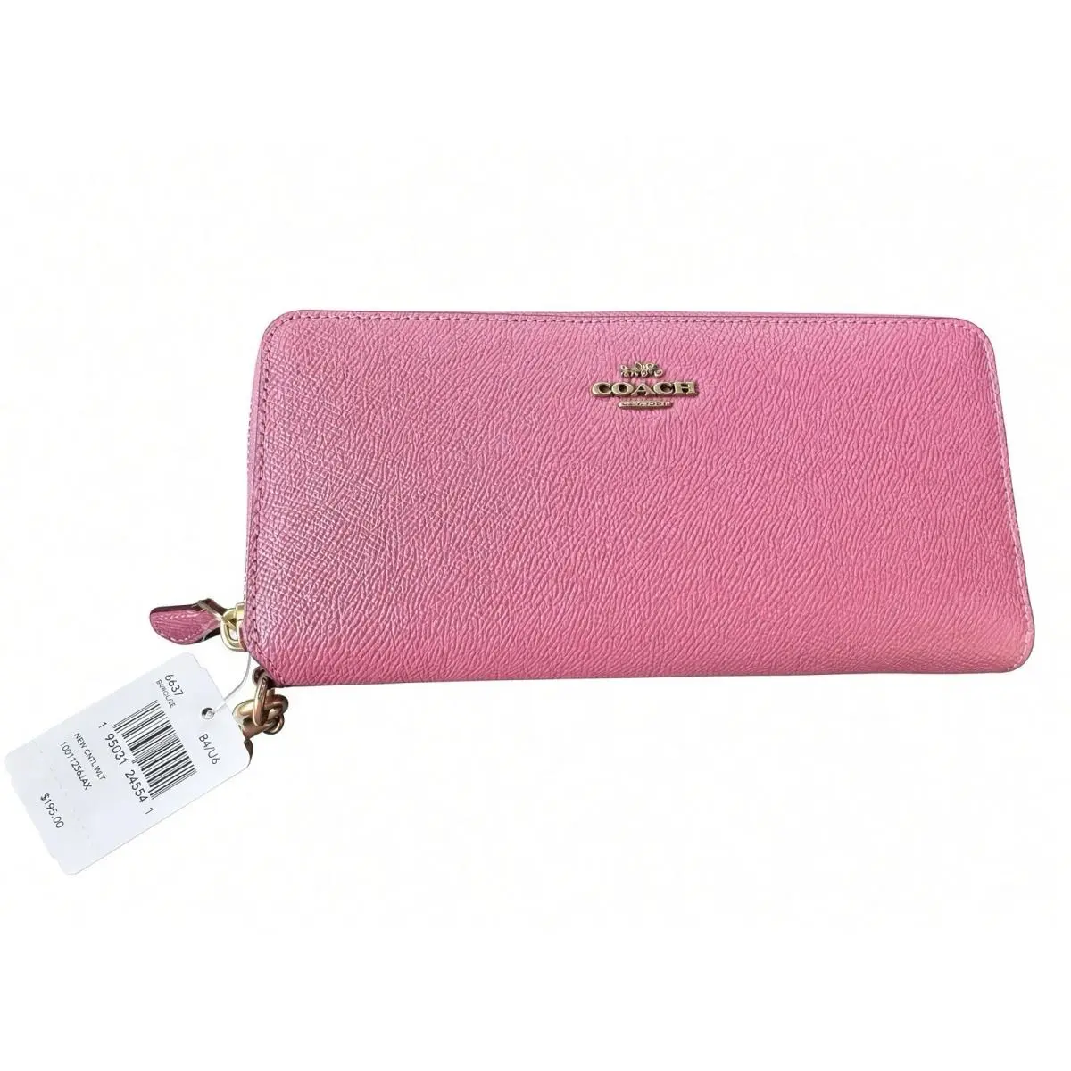 Vtg 2021 Coach Continental Wallet Crossgrain Leather 6637 Rouge W/ Receipt