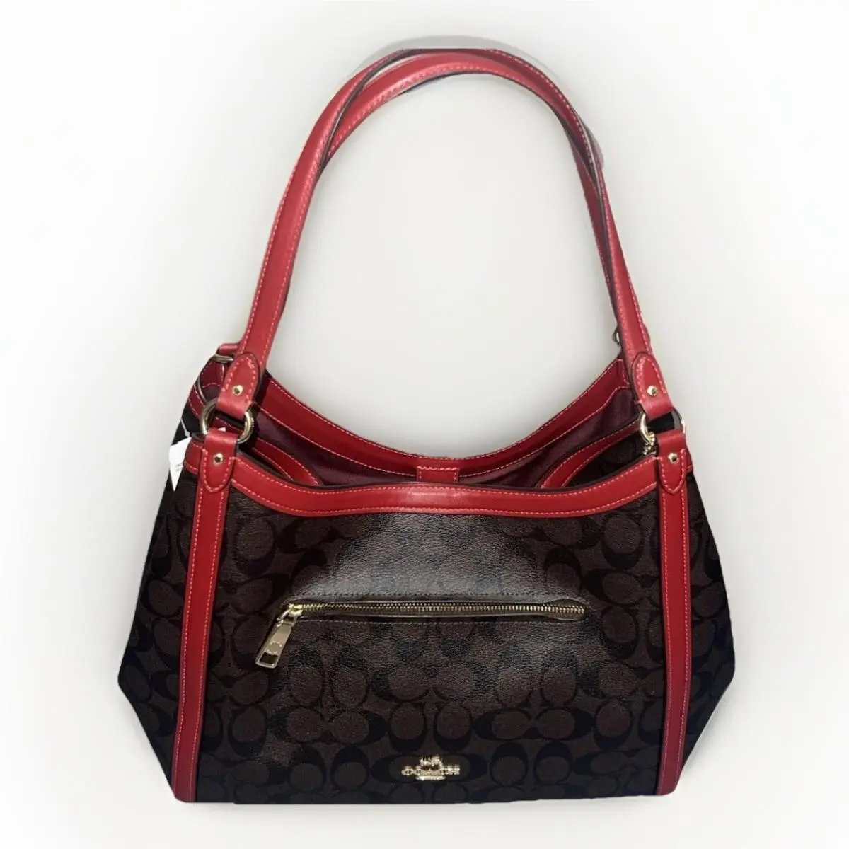 Coach Kristy Handbag Shoulder Bag Signature Brown Red Women’s Bag