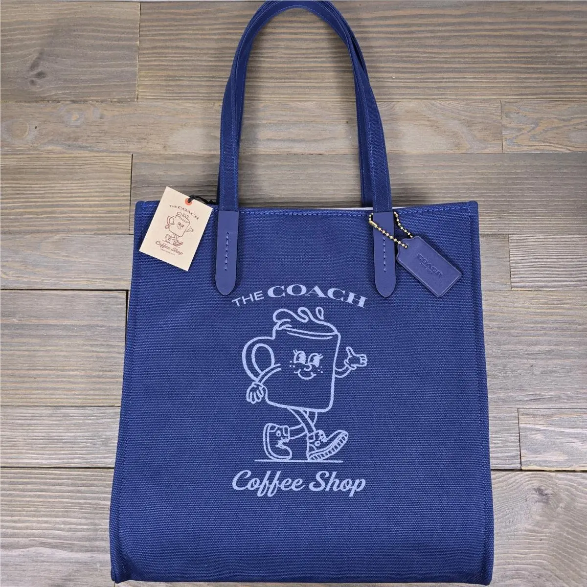 Coach Cafe Lil Miss Jo Coffee Shop Canvas Tote Limited Edition - Deep Blue