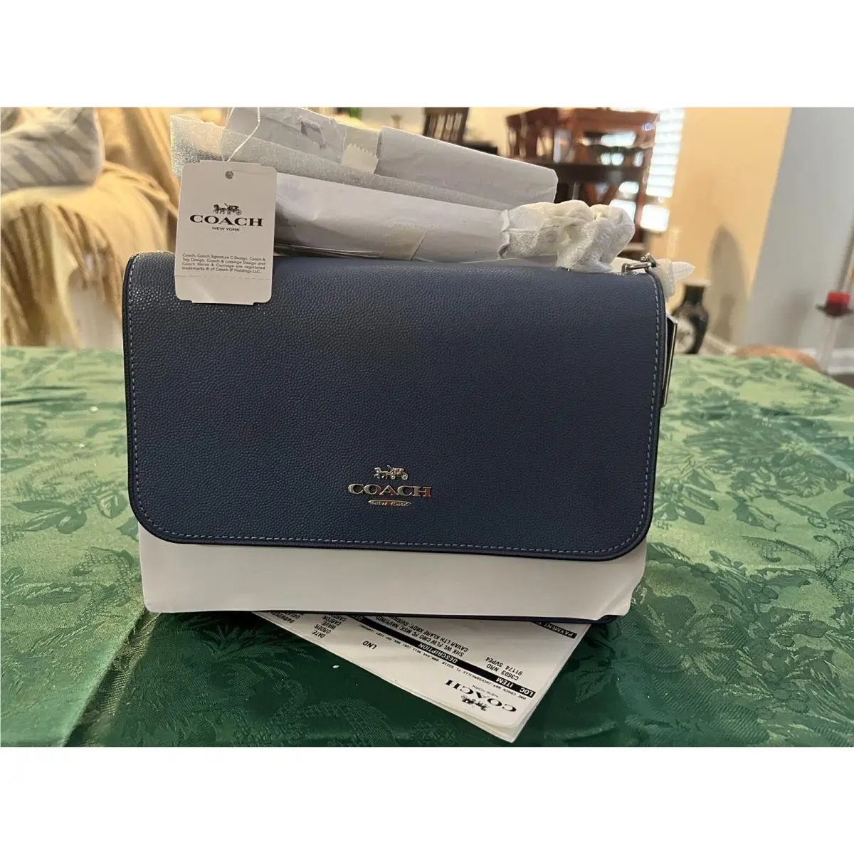 Coach Klare Crossbody Bag with Silver Chain Strap - Indigo Blue