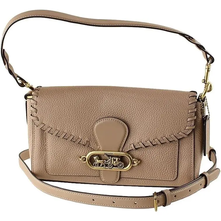 Coach Women`s Jade Shoulder Bag with Whipstitch Taupe