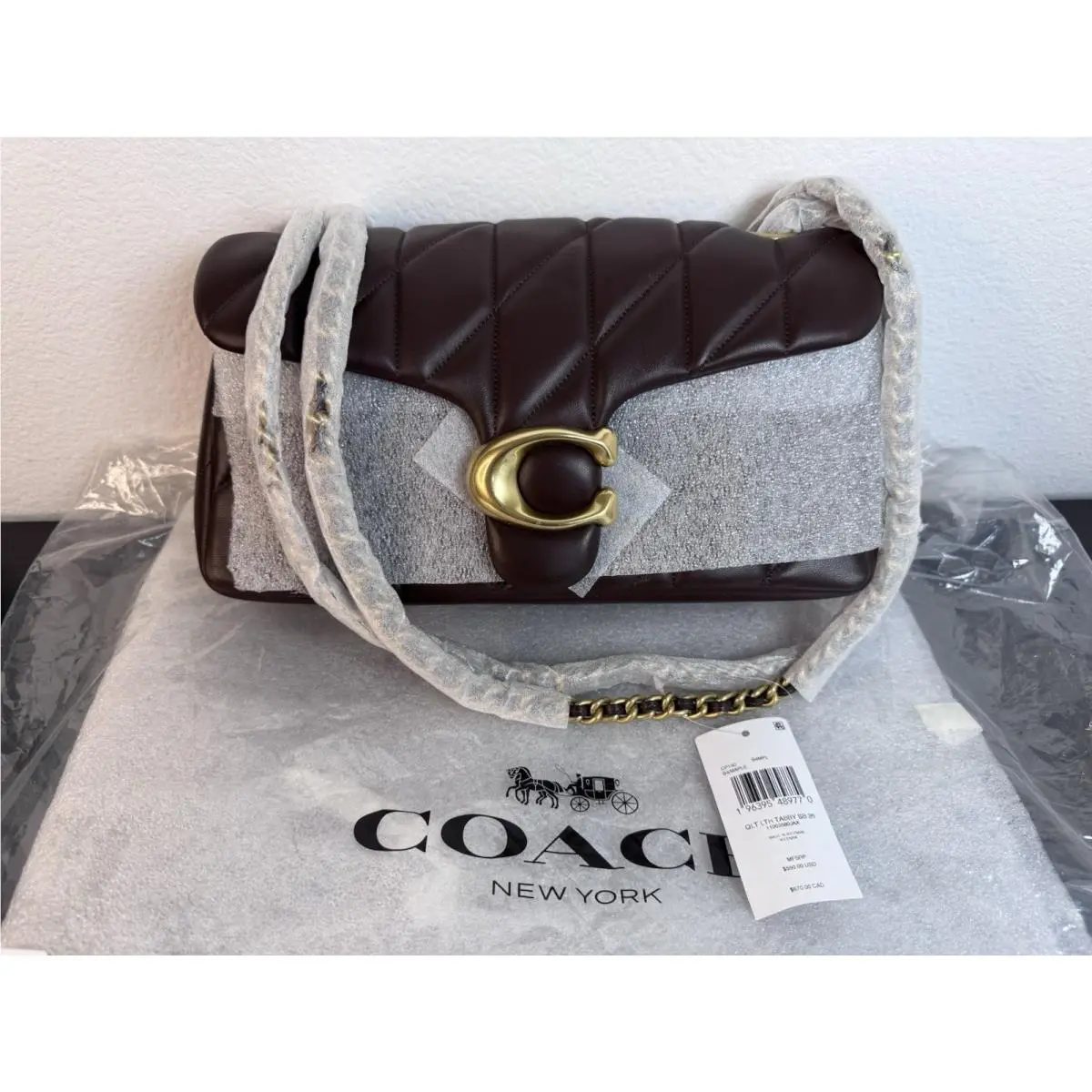 Coach Women`s Quilted Tabby Shoulder Bag 26 Brass/maple