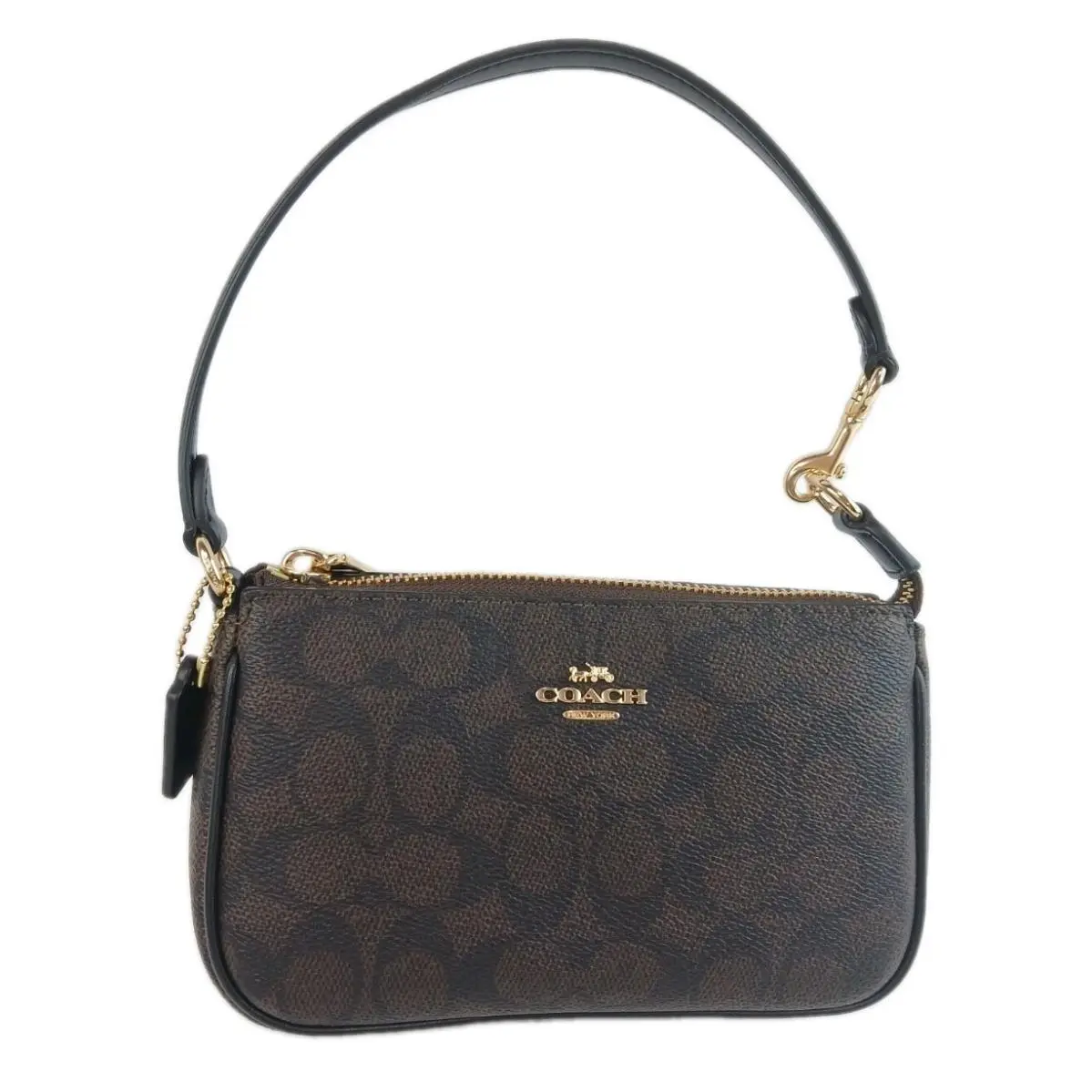 Coach York Nolita 19 Signature CW426 Walnut Black 8 x5 x2 Canvas Purse