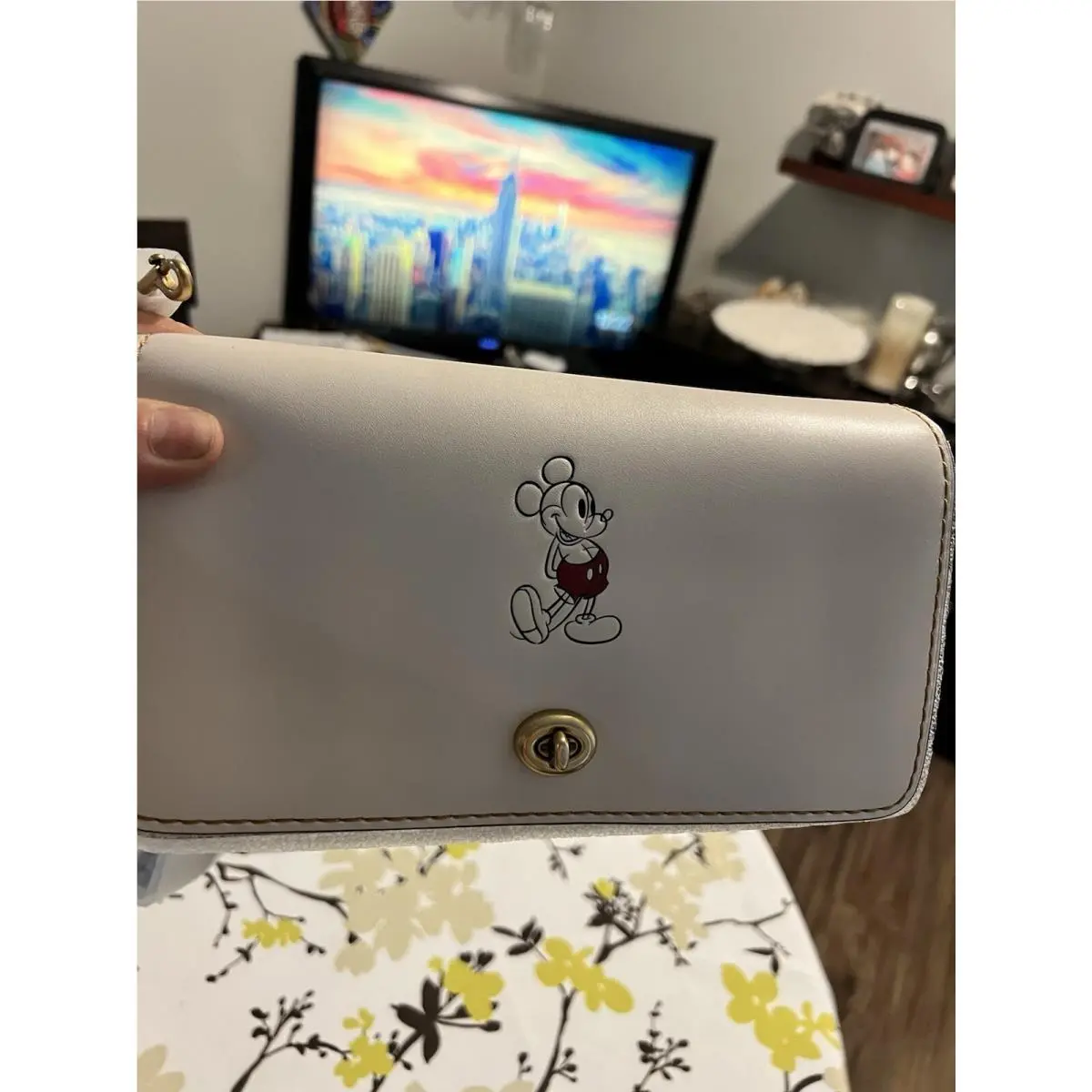 Coach x Disney Dinky Crossbody Handbag Chalk Glovetanned 69180