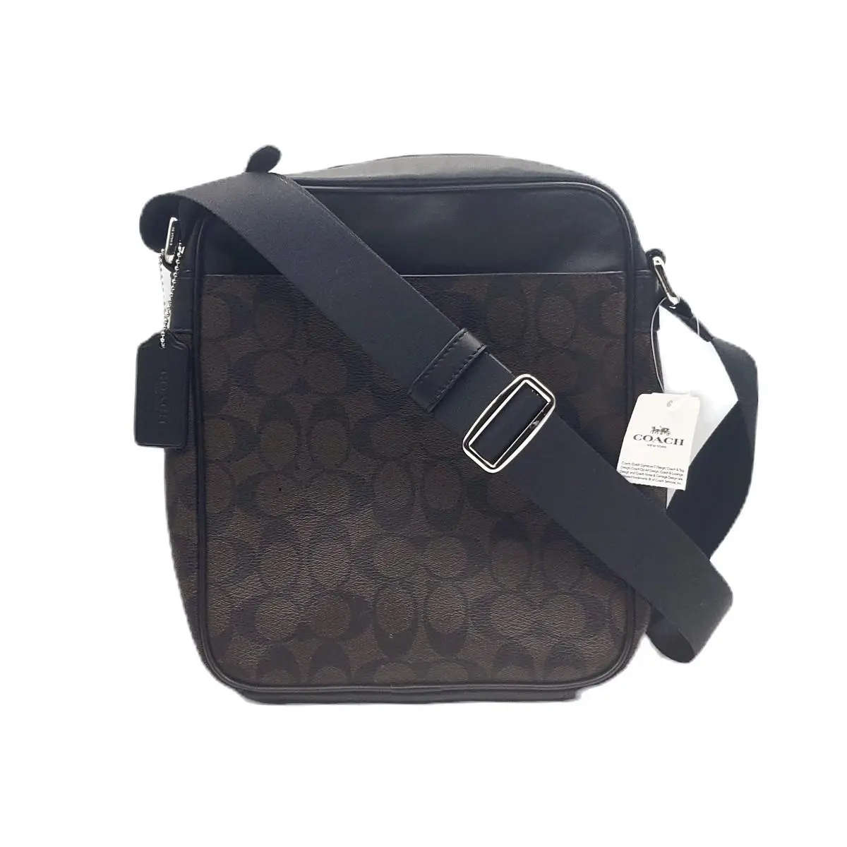 Coach Charles Flight Bag Signature Pvc Crossbody Messenger Mahogany Brown F54788