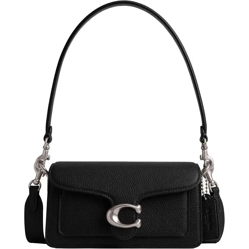 Coach Tabby Shoulder Bag 20 Silver/black Pebble Leather One Size