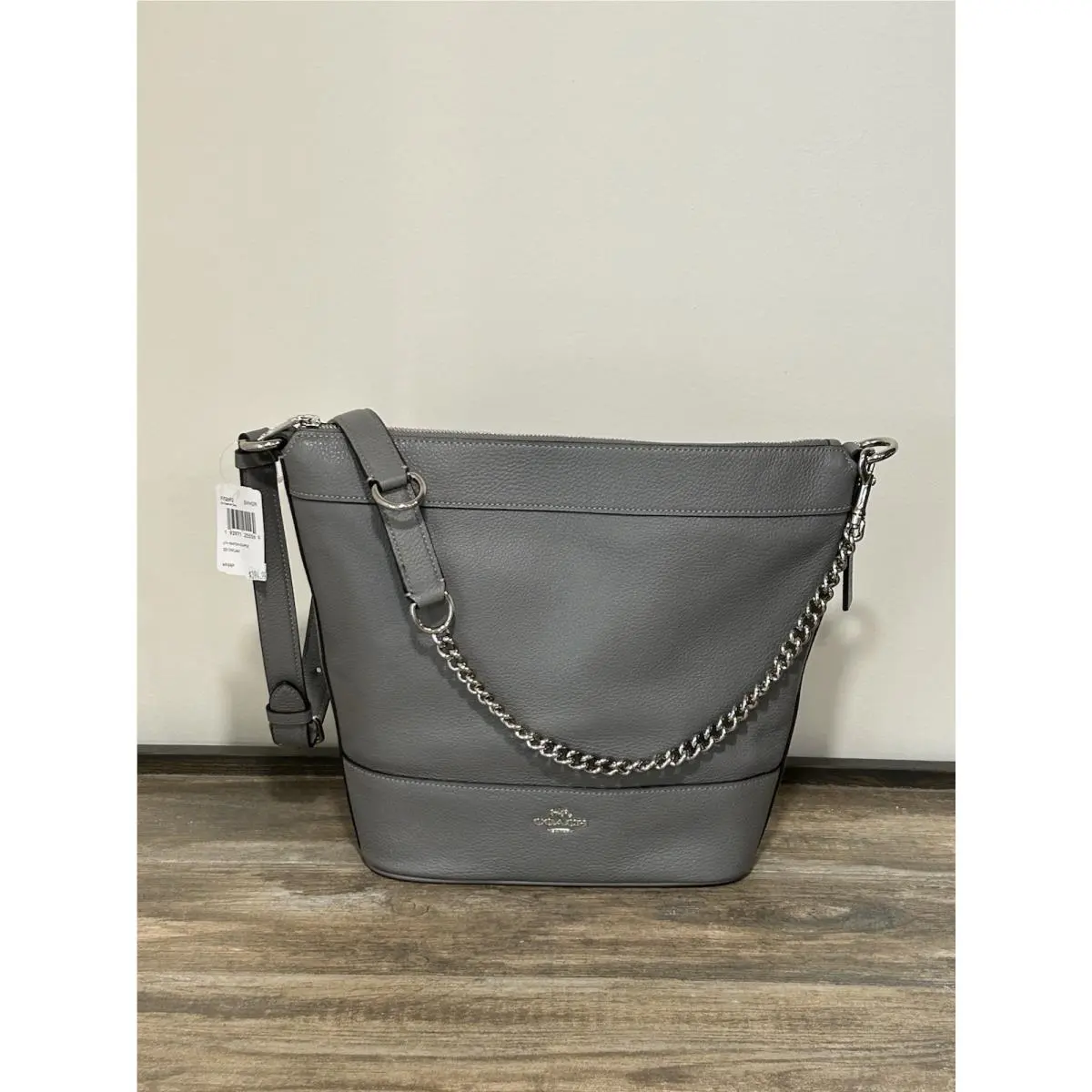 Coach Leather Paxton Large Duffle Adjustable Crossbody F72692 Heather Gray