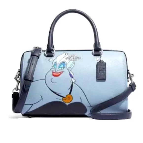 Disney X Coach Rowan Satchel with Ursula Motif Ice Blue Multi