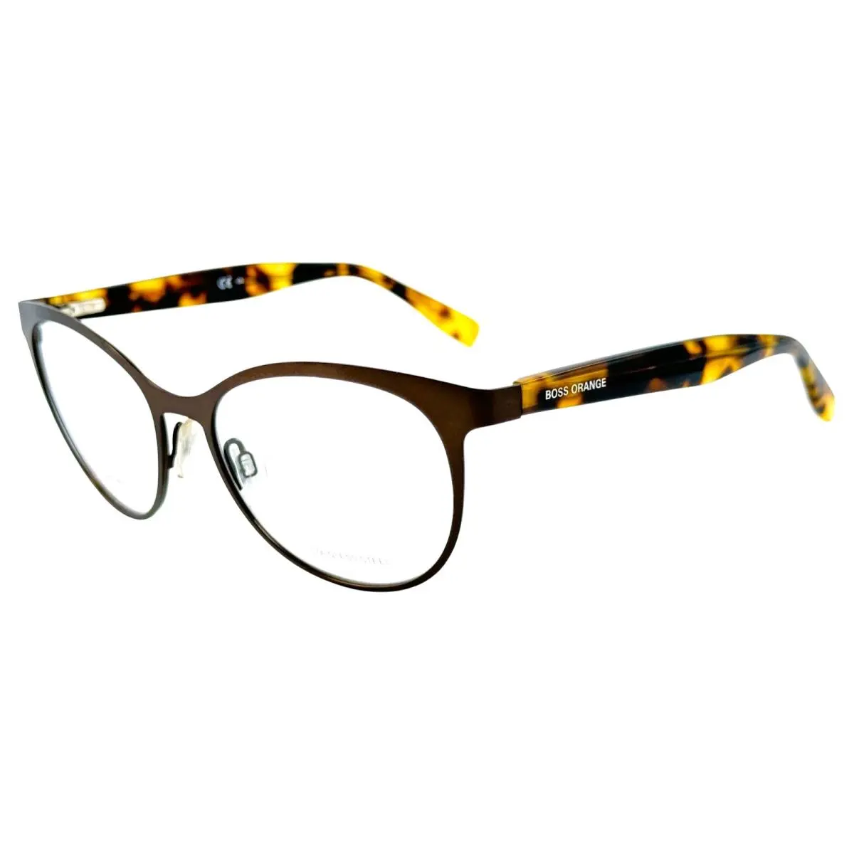 Orange BO0312 Womens Metal Eyeglass Frame Hgc Brown Havana 53-17 by Hugo Boss