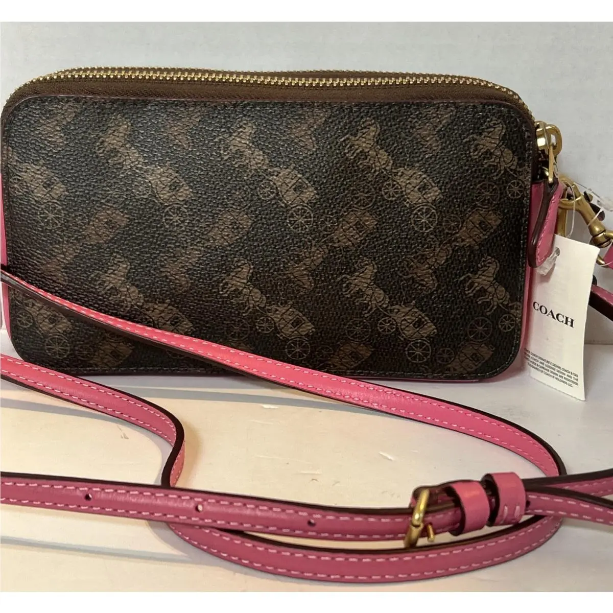 Coach Women`s Brown/pink Multi-color Crossbody Bag R-10