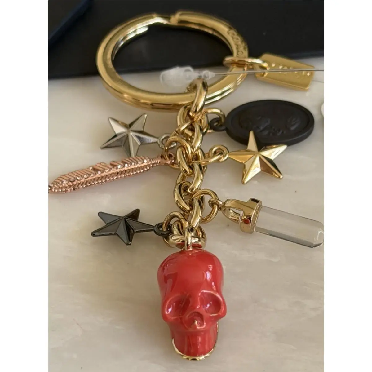 Coach Multicolor Mixed Skull Bag Charm Key Fob 63939