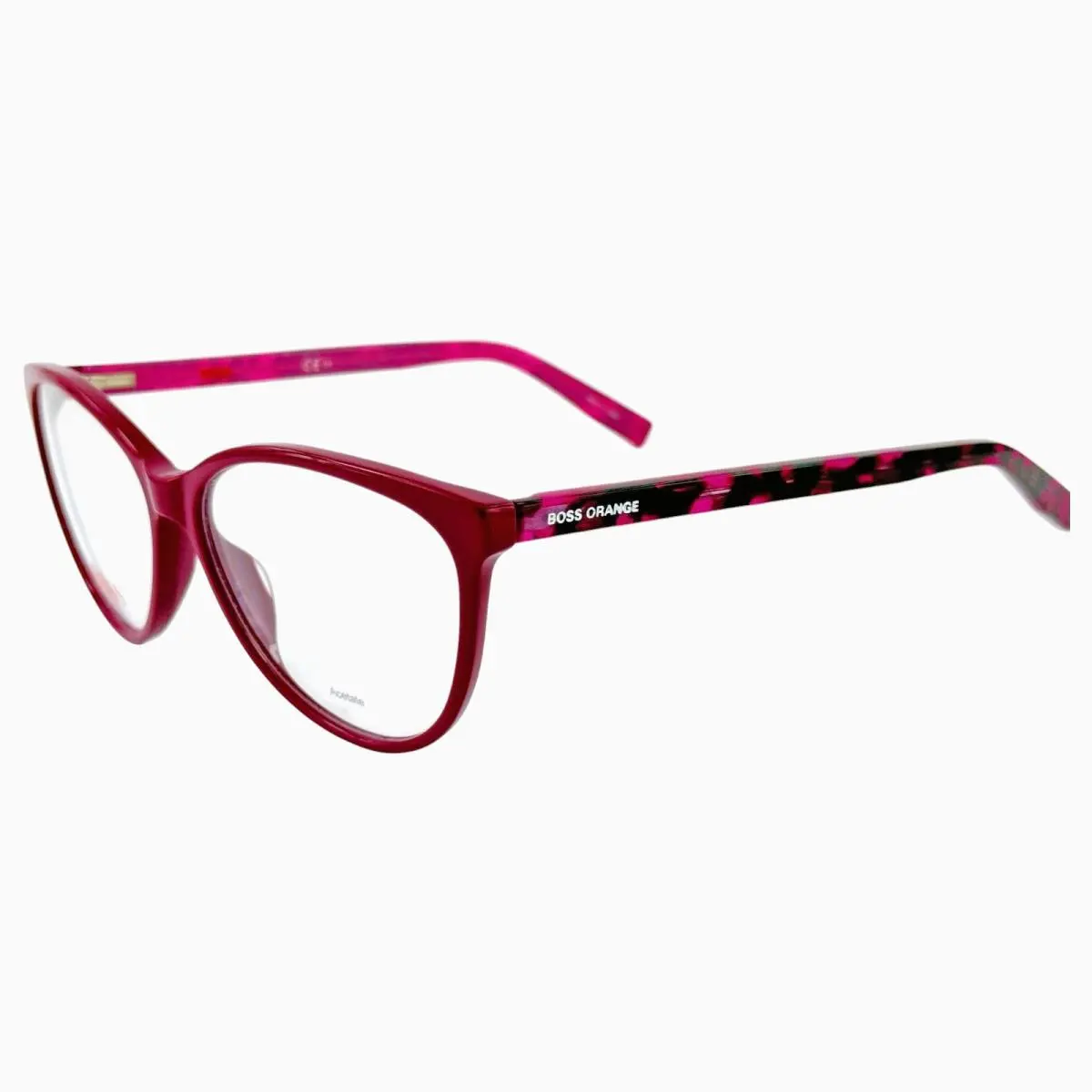 Hugo Boss Boss Orange BO0202 Womens Plastic Eyeglass Frame 2PG Fuchsia Hav 54-15 - Frame: Pink