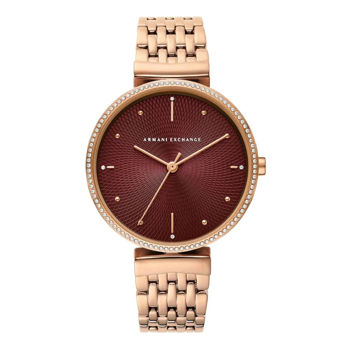 A X Women`s Watch Three-hand Rose Gold-tone Rose/red by Armani Exchange