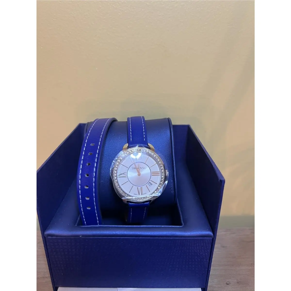 Alia Crystal Watch Double Tour Leather Strap W/box and Recipt 5095944 by Swarovski